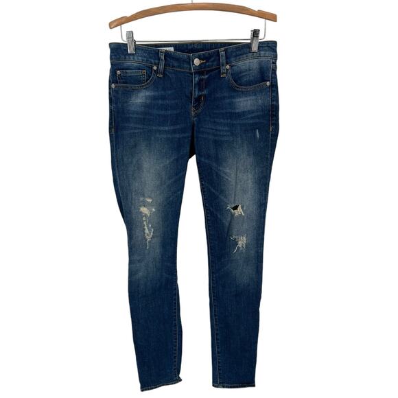 GAP Denim - Gap 1969 Always Skinny Factory Distressed Medium Wash Low Rise Jeans Women's 29R